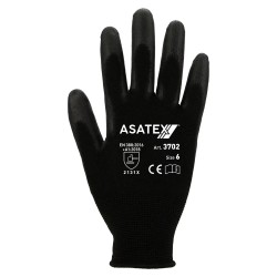 Pack de 12 pares de guantes con soporte de poliéster recubierto PU 3702