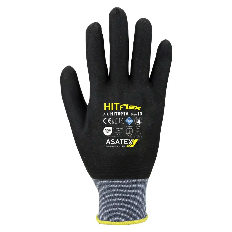 Pack de 12 pares de guantes HITFlex Guante nitrilo foam impermeable HIT091V